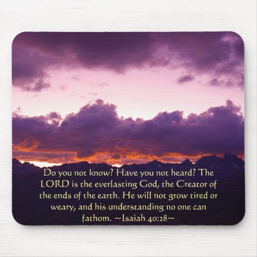 Jesaja 40:28 Sierra Sunset Mousepad Muismat (Voorkant)