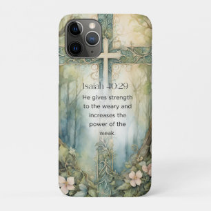 Jesaja 40:29 Bijbelvers Kruis Christelijke Aanmoed Case-Mate iPhone Case