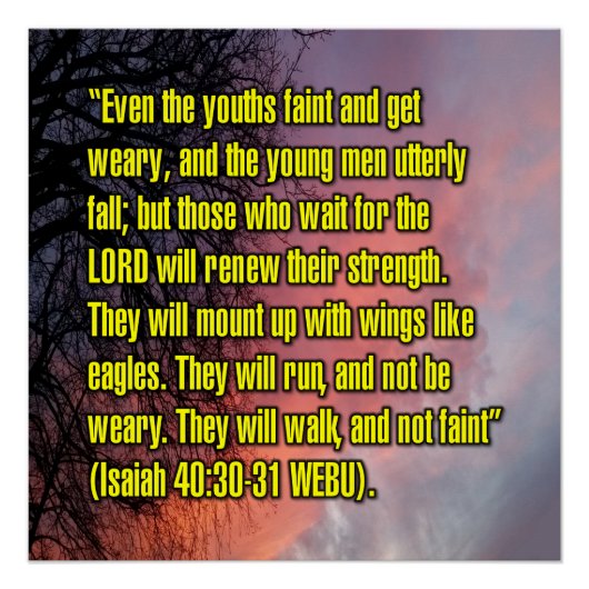Jesaja 40:30-31 WEBU Perfect Poster (Voorkant)