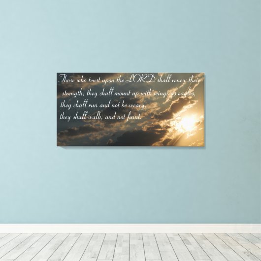 Jesaja 40:31 Bijbel vers canvas print (Insitu (Houten vloer))