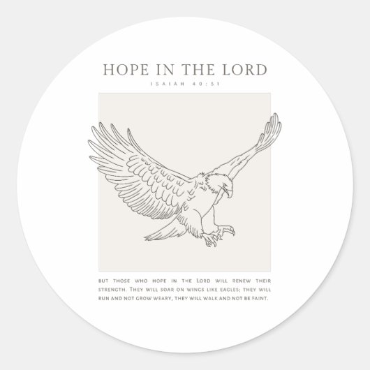 Jesaja 40:31 Hoop in de Heer Ronde Sticker (Voorkant)