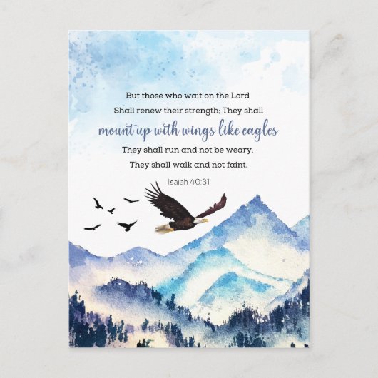 Jesaja 40:31 Mount up met vleugels zoals adelaars Briefkaart (Voorkant)
