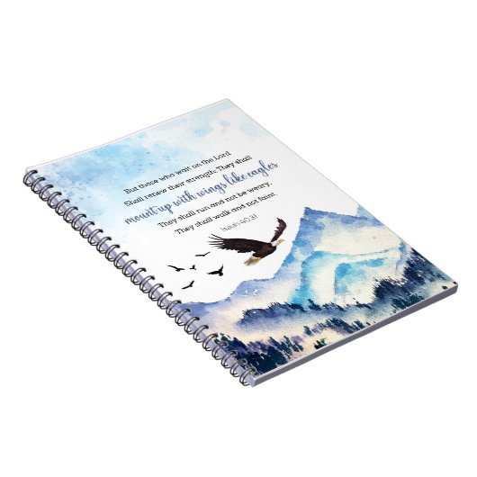 Jesaja 40:31 Mount up met vleugels zoals adelaars Notitieboek (Rechterzijde)