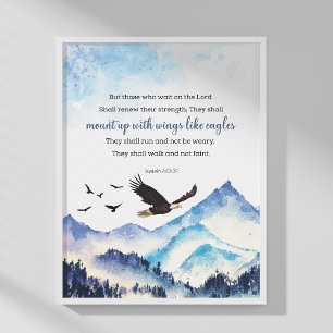 Jesaja 40:31 Mount up met vleugels zoals adelaars Poster