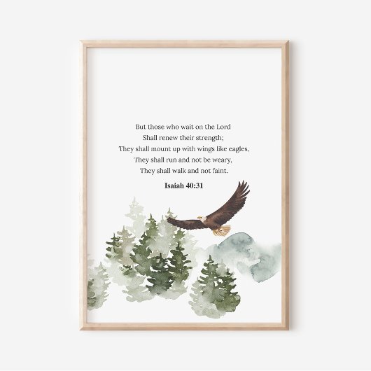 Jesaja 40:31 Mount up met vleugels zoals adelaars Poster