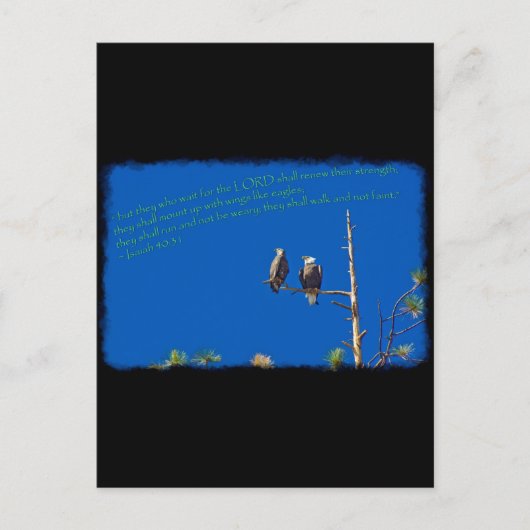 Jesaja 40:31 op zwart briefkaart (Voorkant)