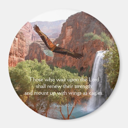 Jesaja 40:31 Schriftmagneet - Vleugels als adelaar Magneet (Voorkant)