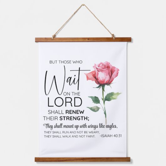 Jesaja 40:31 Zij die op de bloem wachten Hangend Wandkleed (Voorkant)