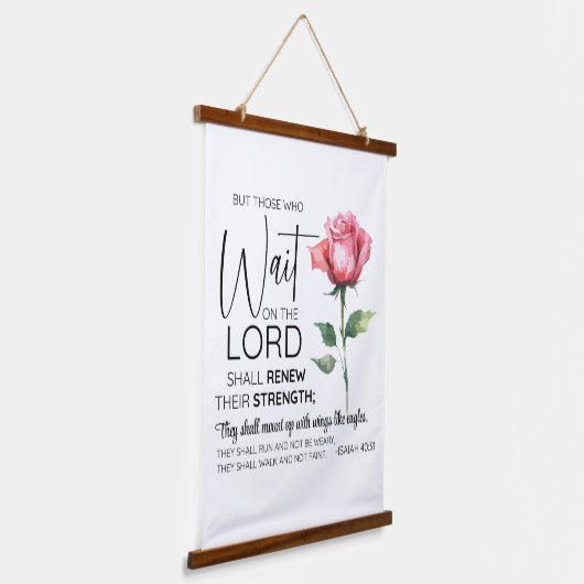 Jesaja 40:31 Zij die op de bloem wachten Hangend Wandkleed (Gebogen)