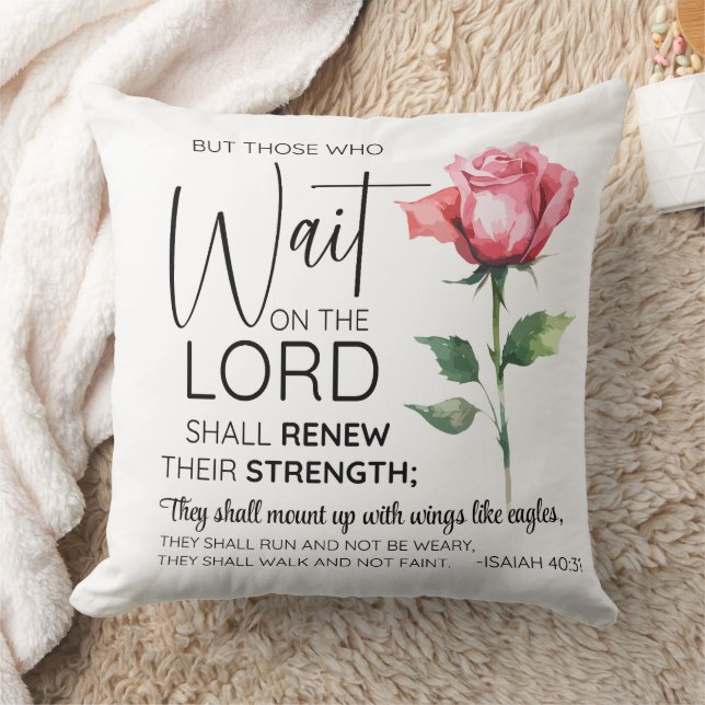 Jesaja 40:31 Zij die op de bloem wachten Kussen (Deken)