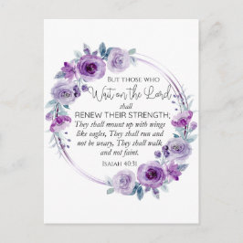 Jesaja 40:31 Zij die op de Heer Floral wachten Briefkaart