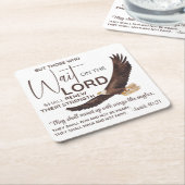 Jesaja 40:31 Zij die wachten op de Schrift van de  Kartonnen Onderzetters (Schuin)