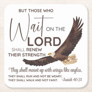 Jesaja 40:31 Zij die wachten op de Schrift van de  Kartonnen Onderzetters