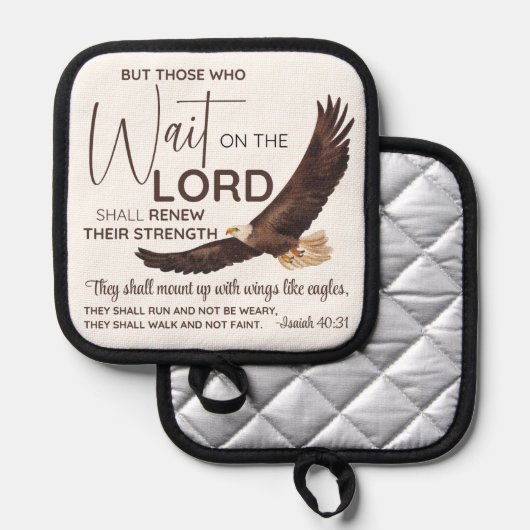Jesaja 40:31 Zij die wachten op de Schrift van de Pannenlap (Voorkant / Achterkant)