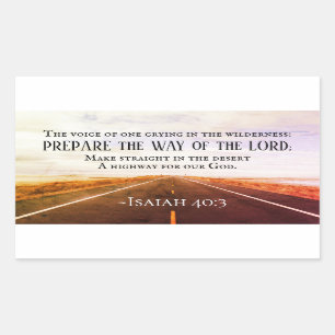 Jesaja 40:3-5 Bereid de weg van de Heer, Bijbel Rechthoekige Sticker