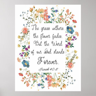 Jesaja 40:8 Het Woord van God is voor eeuwig Poster