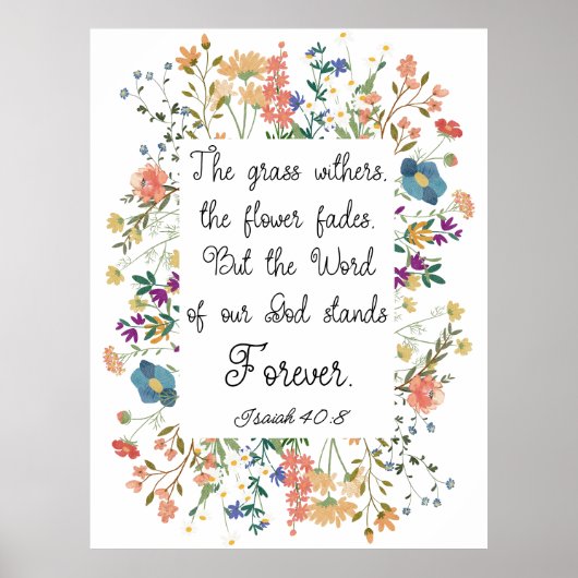 Jesaja 40:8 Het Woord van God is voor eeuwig Poster (Voorkant)