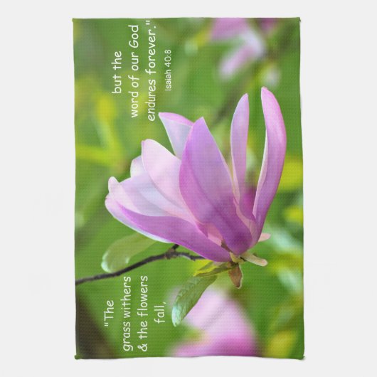 Jesaja 40:8 Keukenhanddoek (Verticaal)