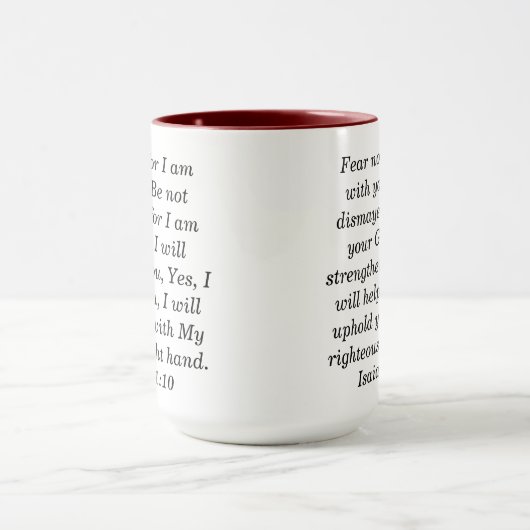 Jesaja 41:10 Aangepaste Schrift Two-Tone Koffie Mo Mok (Midden)