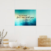 Jesaja 41:10 Ik ben met u Bijbel Vers Blauw Poster (Keuken)
