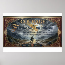 Jesaja 41:10 Moed Canvas Poster | Vrees Niet Kunst