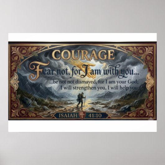 Jesaja 41:10 Moed Canvas Poster | Vrees Niet Kunst (Voorkant)