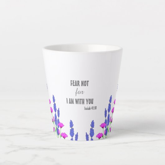 Jesaja 41:10 Religieus Christelijk Bloemen Verse Latte Mok (Voorkant)