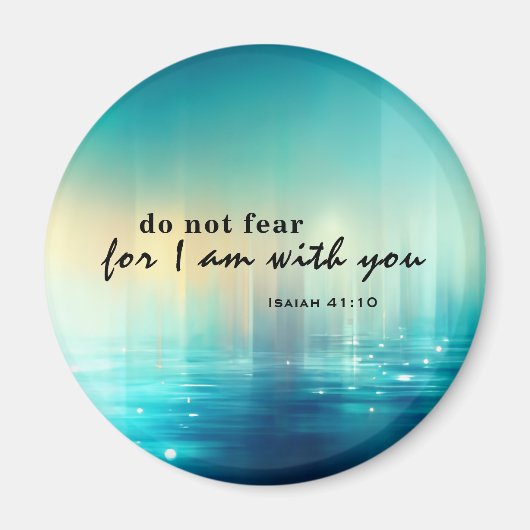 Jesaja 41:10 Vrees niet Bijbelvers Blauw Abstract Magneet (Voorkant)
