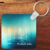 Jesaja 41:10 Vrees niet Bijbelvers Blauw Abstract Sleutelhanger (Achterkant)