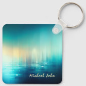 Jesaja 41:10 Vrees niet Bijbelvers Blauw Abstract Sleutelhanger (Achterkant)