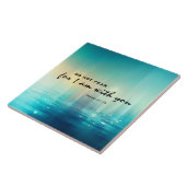 Jesaja 41:10 Vrees niet Bijbelvers Blauw Abstract Tegeltje (Zijkant)