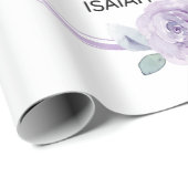 Jesaja 41:10 Vrees niet Paarse Bloemen Schrift Cadeaupapier (Rol Hoek)