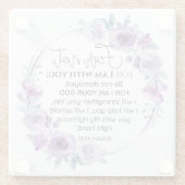 Jesaja 41:10 Vrees niet Paarse Bloemen Schrift Glazen Onderzetter (Achterkant)