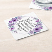 Jesaja 41:10 Vrees niet Paarse Bloemen Schrift Kartonnen Onderzetters (Schuin)