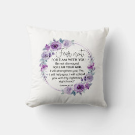 Jesaja 41:10 Vrees niet Paarse Bloemen Schrift Kussen
