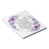 Jesaja 41:10 Vrees niet Paarse Bloemen Schrift Notitieblok (Schuin)