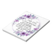 Jesaja 41:10 Vrees niet Paarse Bloemen Schrift Notitieblok (Linkerzijde)