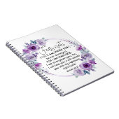 Jesaja 41:10 Vrees niet Paarse Bloemen Schrift Notitieboek (Rechterzijde)