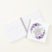 Jesaja 41:10 Vrees niet Paarse Bloemen Schrift Notitieboek (Binnen)