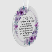 Jesaja 41:10 Vrees niet Paarse Bloemen Schrift Ornament (voorkant)