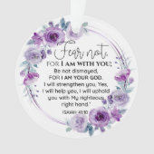 Jesaja 41:10 Vrees niet Paarse Bloemen Schrift Ornament (voorkant)