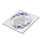 Jesaja 41:10 Vrees niet Paarse Bloemen Schrift Tegeltje (Zijkant)