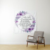 Jesaja 41:10 Vrees niet Paarse Bloemen Schrift Wandkleed (In situ)