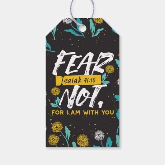 Jesaja 41:10 - Vrees niet voor Inspirerend Bijbelv Cadeaulabel (Voorkant)