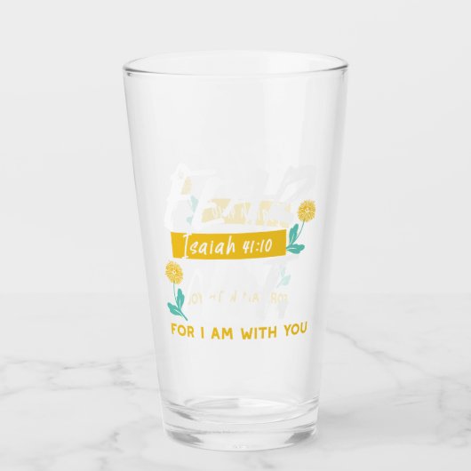 Jesaja 41:10 - Vrees niet voor Inspirerend Bijbelv Glas (Voorkant)