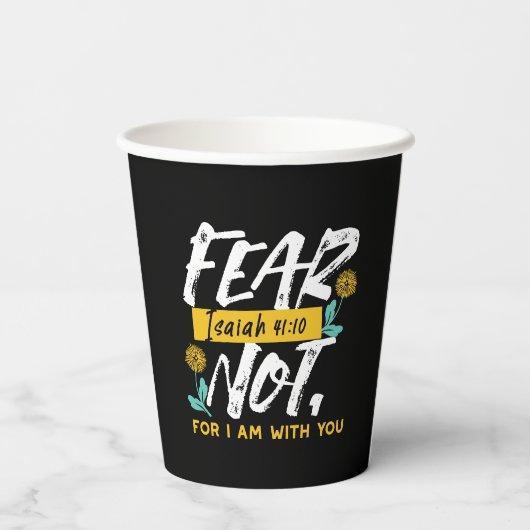 Jesaja 41:10 - Vrees niet voor Inspirerend Bijbelv Papieren Bekers (Achterkant)