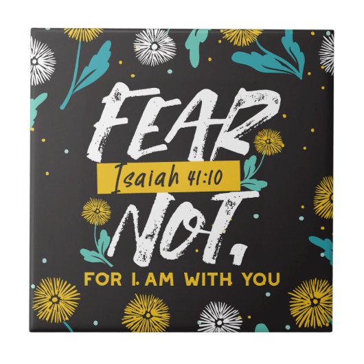 Jesaja 41:10 - Vrees niet voor Inspirerend Bijbelv Tegeltje (Voorkant)