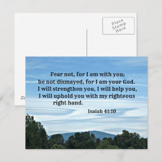 Jesaja 41:10 Vrees niet, want Ik ben met u, Briefkaart (Voorkant / Achterkant)