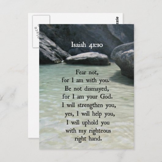Jesaja 41:10 Vrees niet, want ik ben met u... Briefkaart (Voorkant / Achterkant)