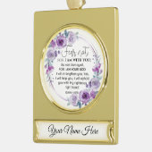 Jesaja 41:10 Wees niet bevreesd voor Paarse bloeme Verguld Banner Ornament (Links)